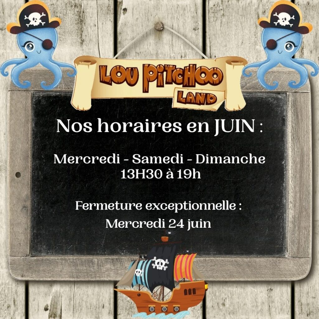 En juin, nous sommes ouverts Mercredi Samedi et Dimanche de 13h30 à 19h. Nous serons exceptionnellement fermés le mercredi 24 juin.
